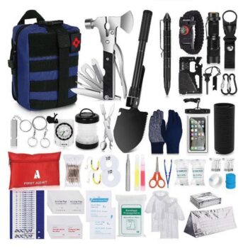 Survival First Aid Kit - 111 Piece Emergency Bag with Multi Tool Accessories